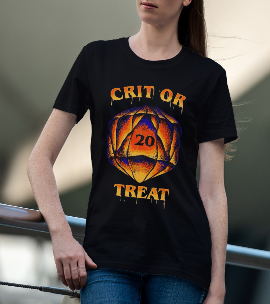 Crit Or Treat 20-Sided Dice Halloween T-Shirt