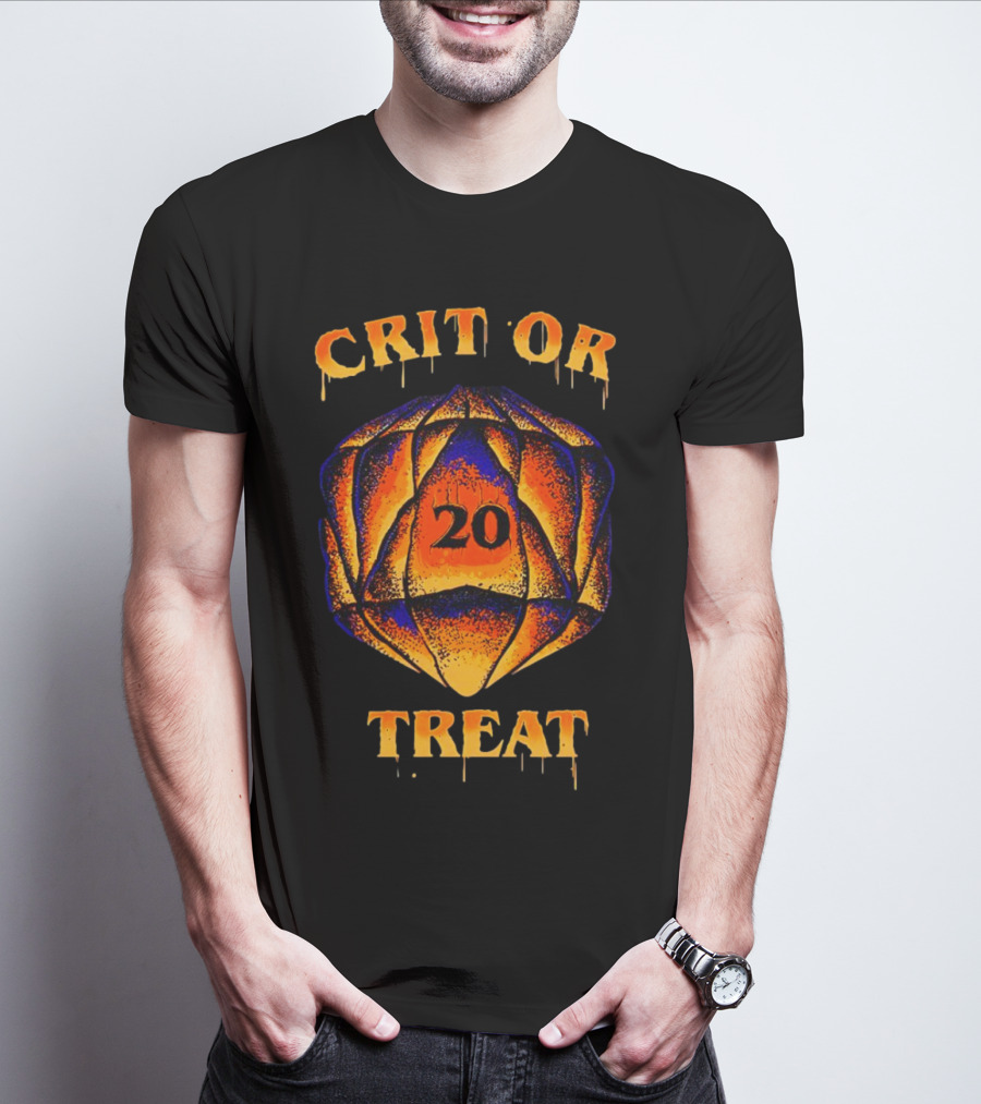 Crit Or Treat 20-Sided Dice Halloween T-Shirt