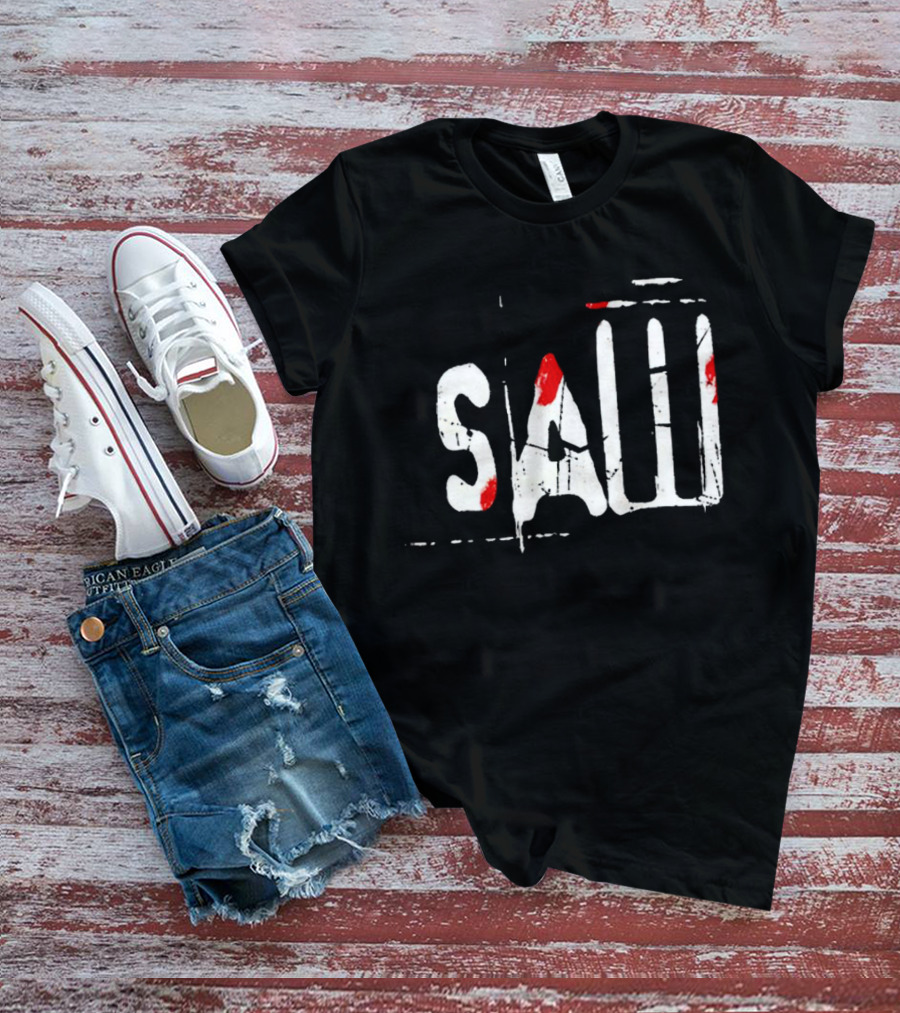 Saw Horror Bloody Lettering T-Shirt