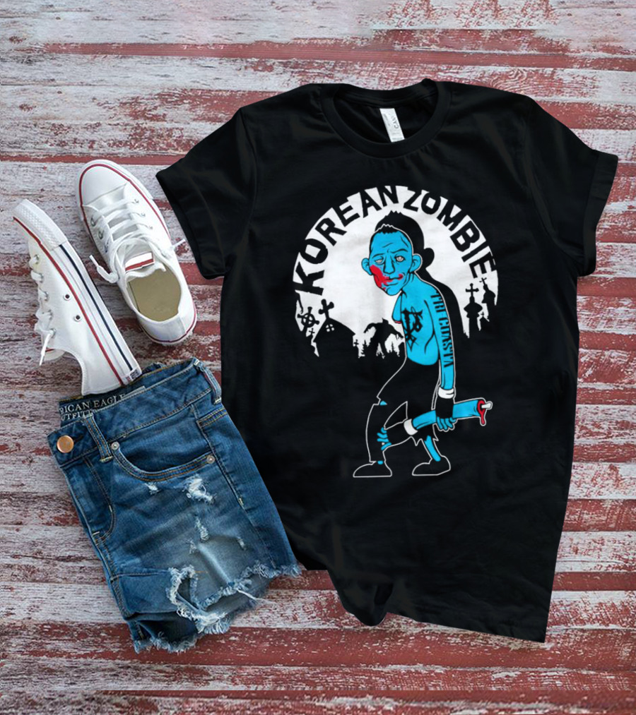 Tri-Coasta Korean Zombie Fighter With Cemetery Background T-Shirt
