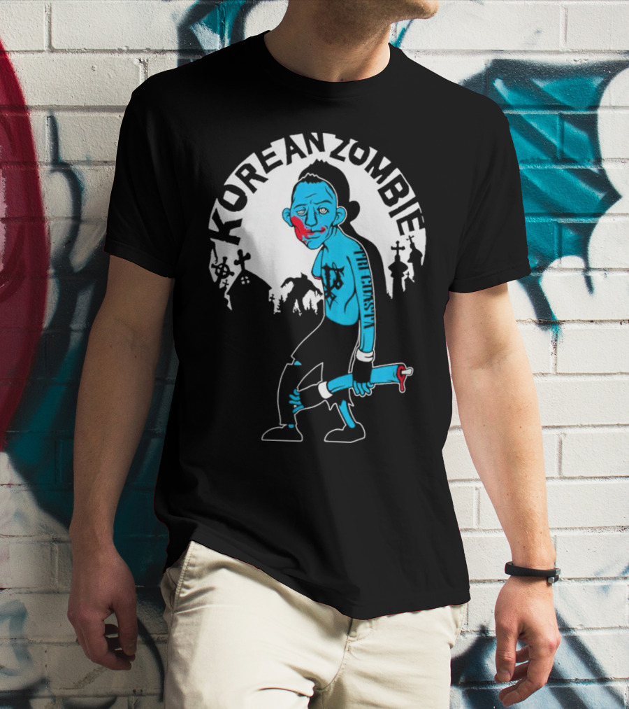 Tri-Coasta Korean Zombie Fighter With Cemetery Background T-Shirt