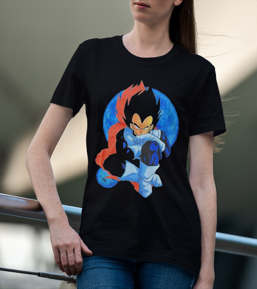 Vegeta Jobber Saiyan Warrior Anime Character Sitting Pose Dragon Ball Z T-Shirt