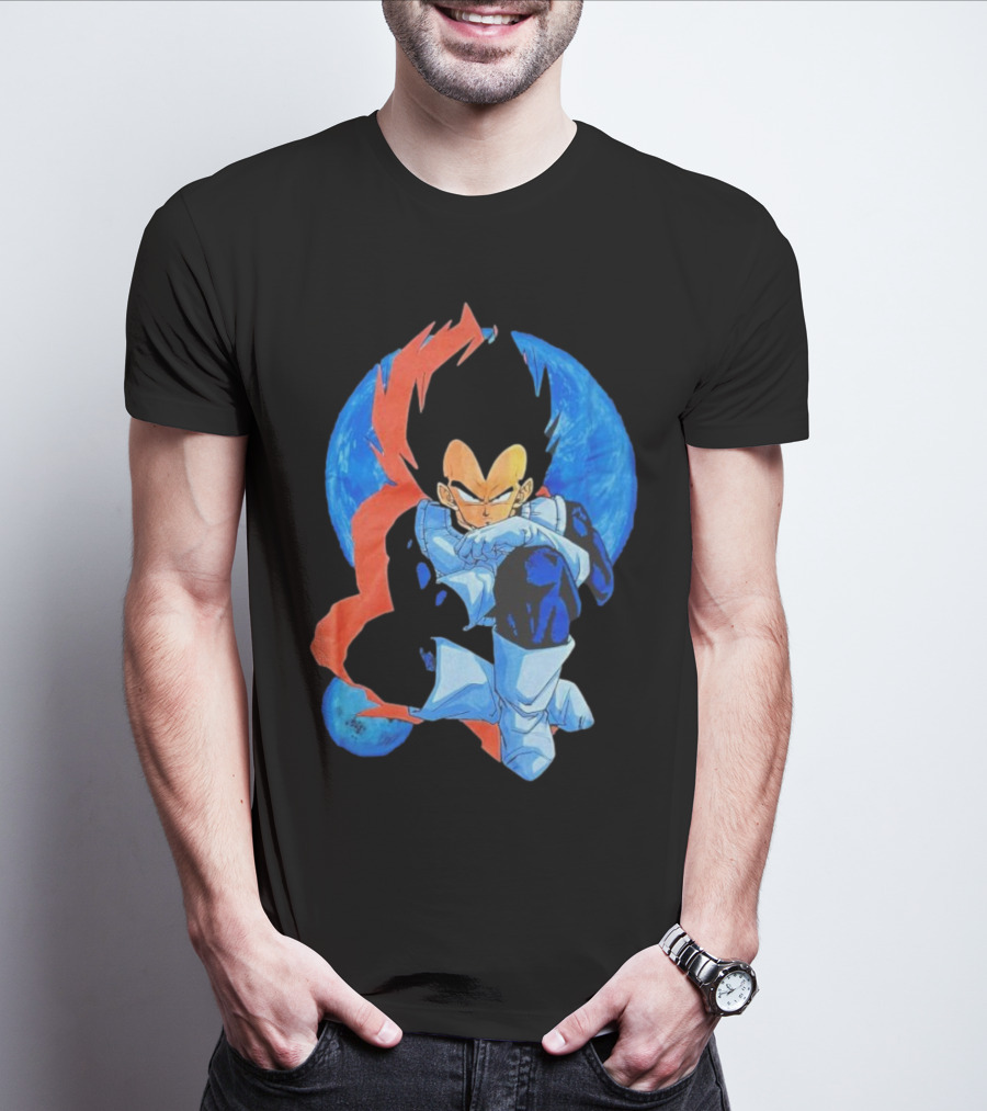 Vegeta Jobber Saiyan Warrior Anime Character Sitting Pose Dragon Ball Z T-Shirt