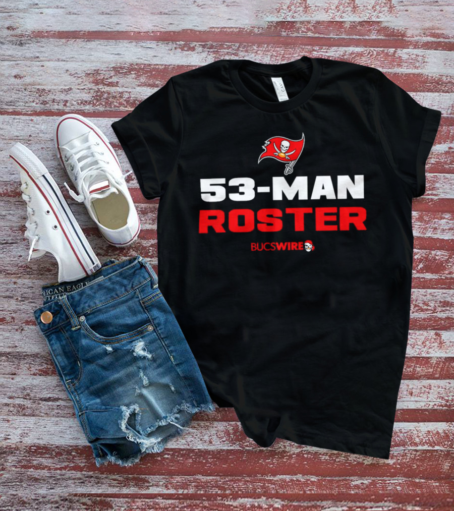 Tampa Bay Buccaneers 53-Man Roster BucsWire Flag T-Shirt