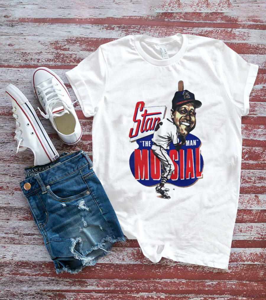 Stan Musial The Man St. Louis Cardinals Caricature T-Shirt