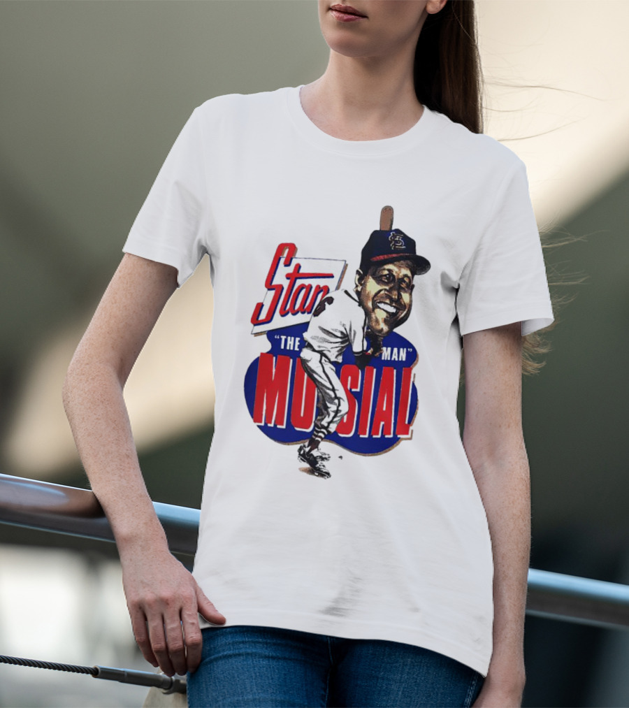 Stan Musial The Man St. Louis Cardinals Caricature T-Shirt