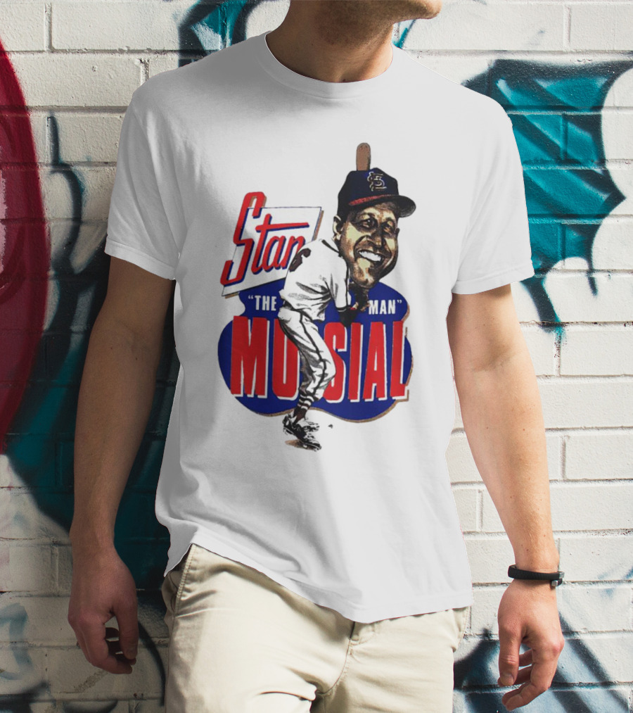Stan Musial The Man St. Louis Cardinals Caricature T-Shirt