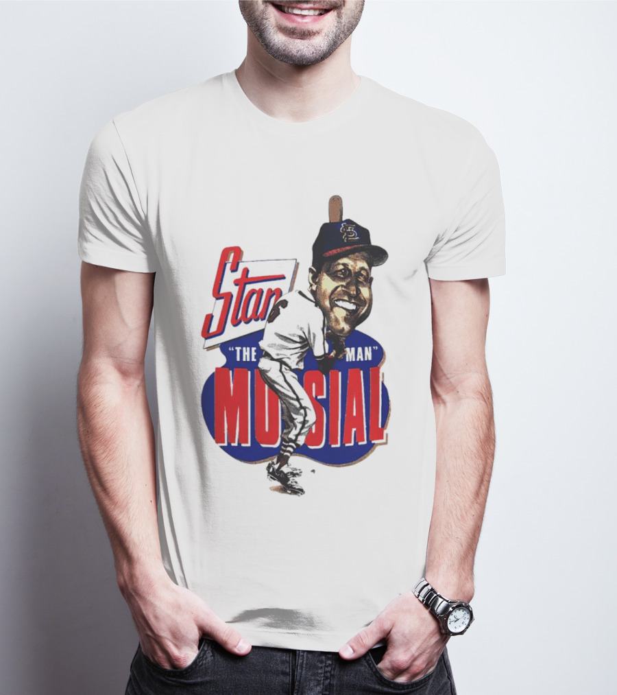 Stan Musial The Man St. Louis Cardinals Caricature T-Shirt