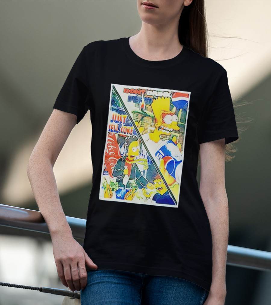 Bart Simpson Pepsi And Coke Parody Comic Panel T-Shirt
