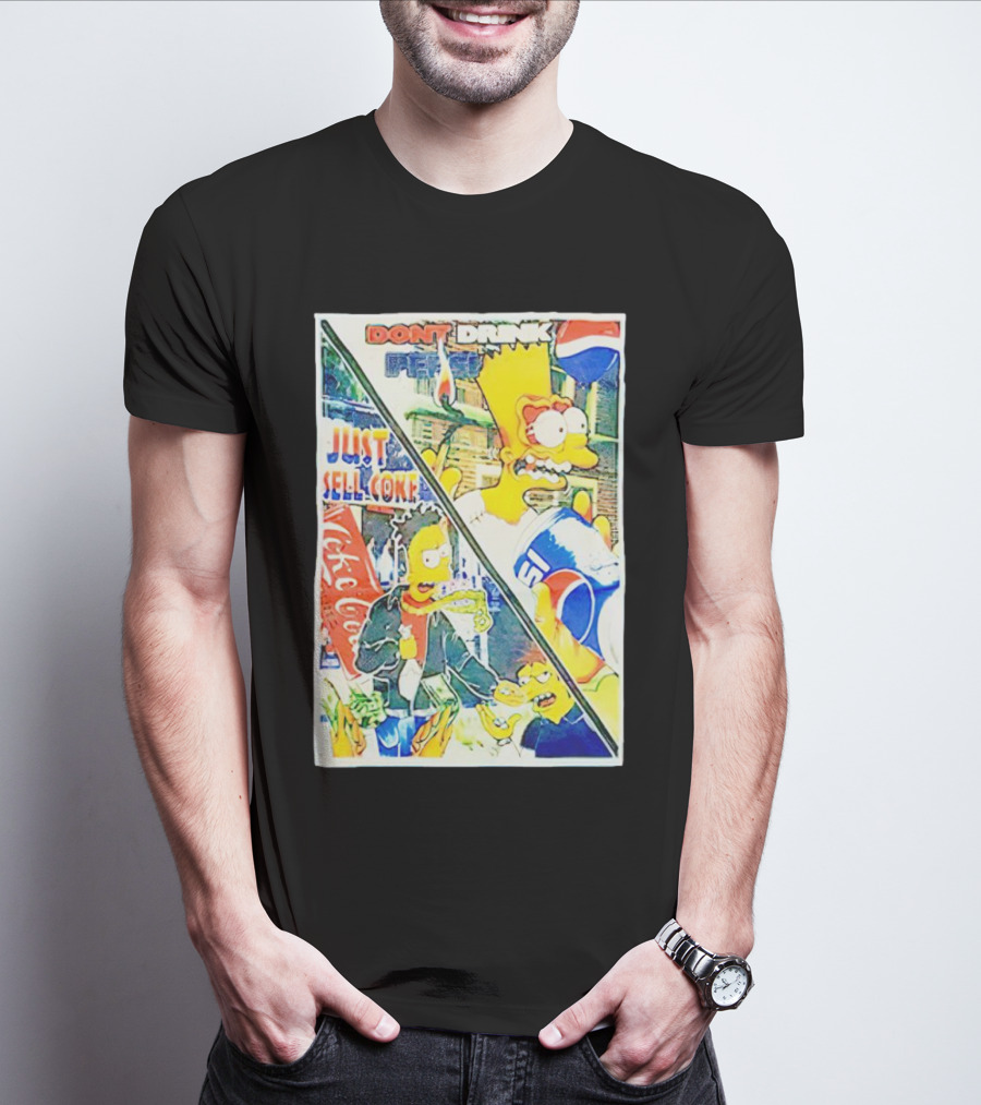 Bart Simpson Pepsi And Coke Parody Comic Panel T-Shirt