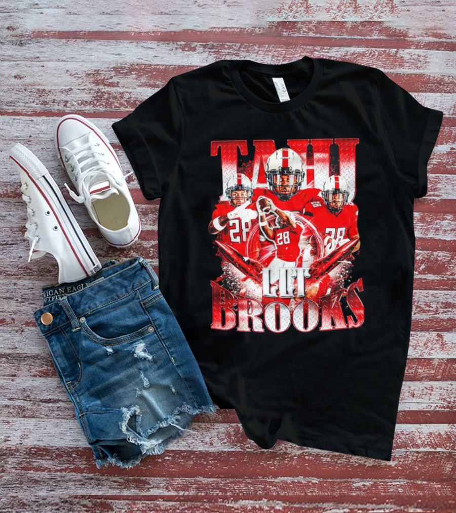 Tahj Brooks LLT Texas Tech Red Raiders Football Vintage Player Number 28 T-Shirt