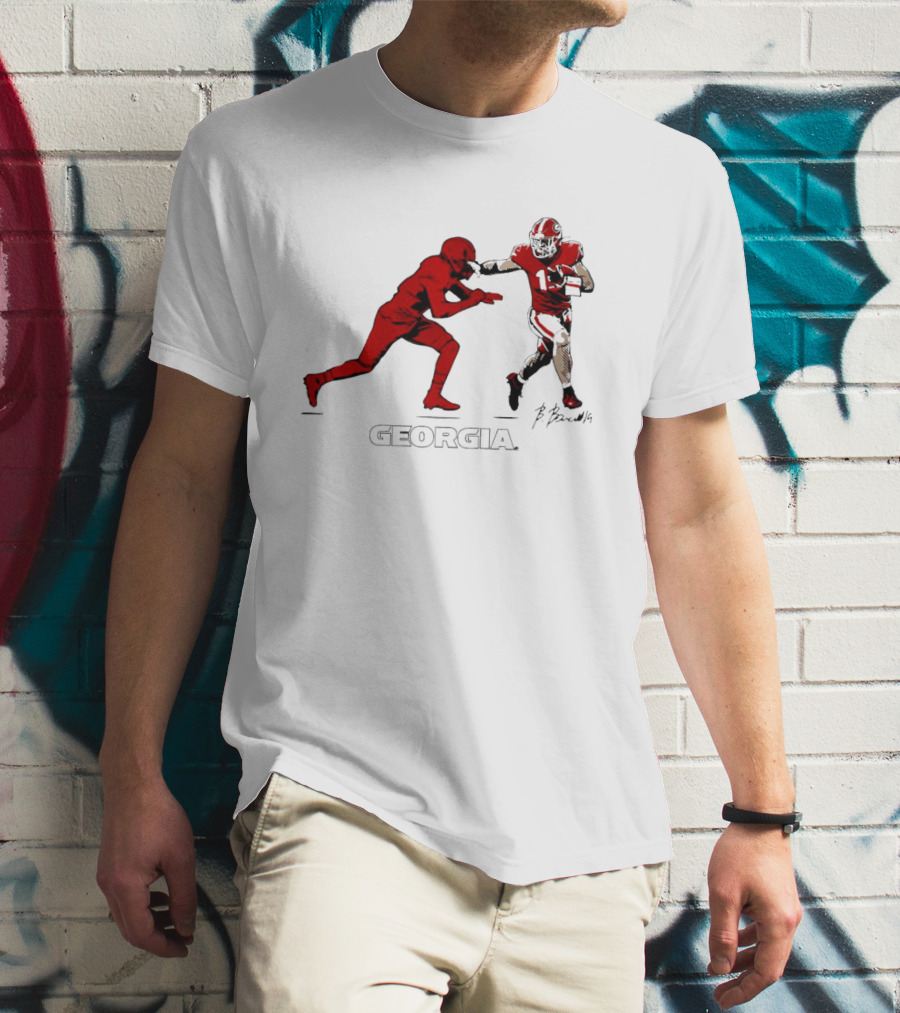 Georgia Football Brock Bowers Signature T-Shirt