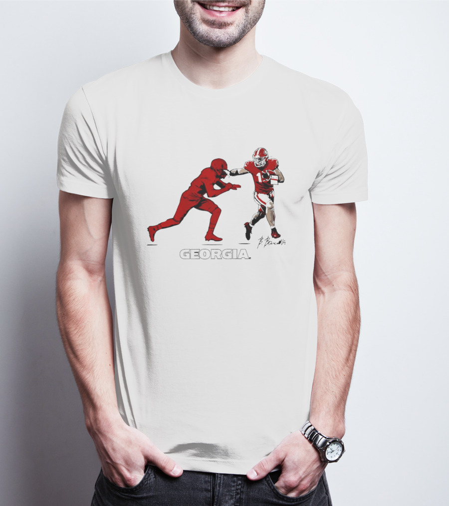 Georgia Football Brock Bowers Signature T-Shirt
