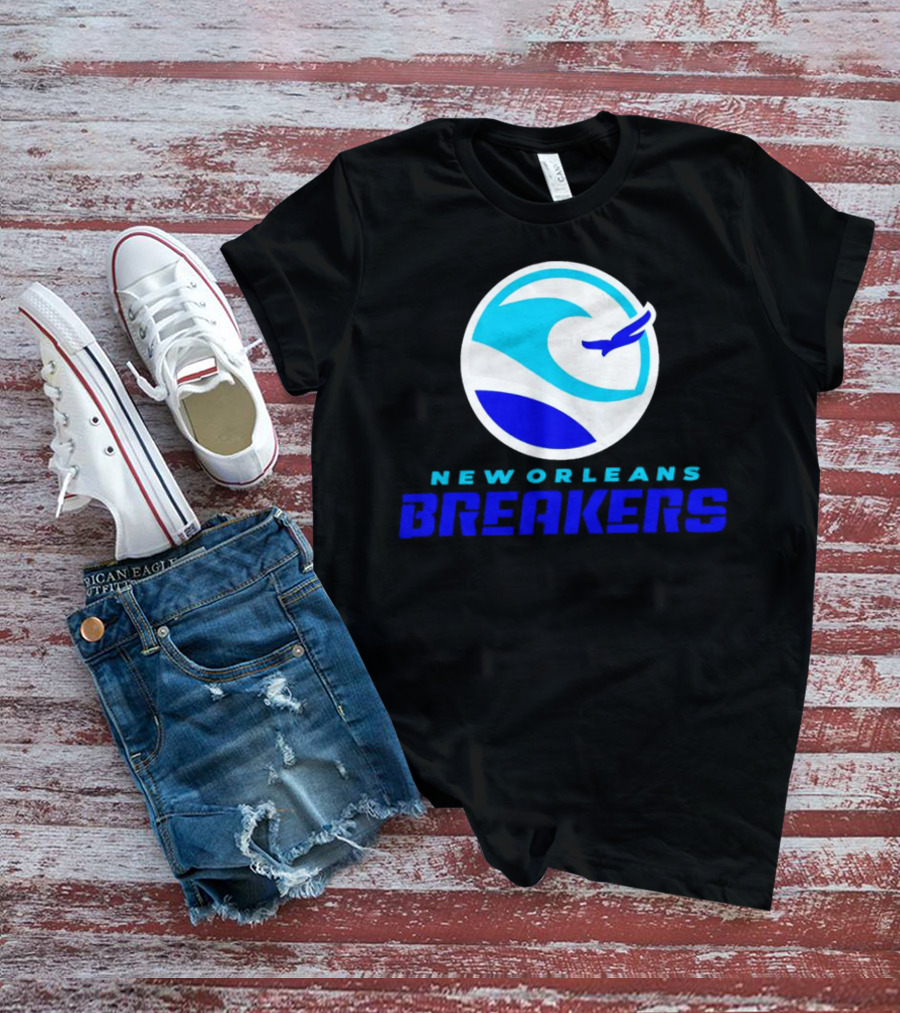 New Orleans Breakers Authentic Sideline Wave Logo Sportswear T-Shirt