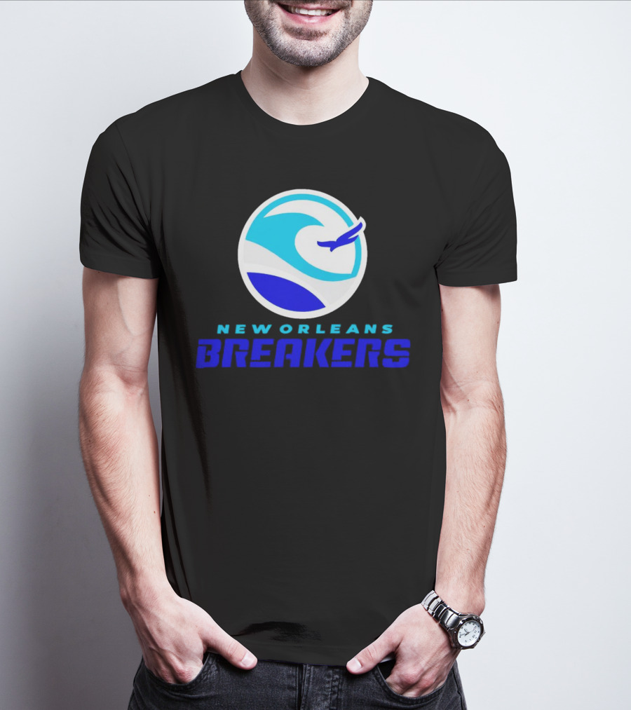 New Orleans Breakers Authentic Sideline Wave Logo Sportswear T-Shirt