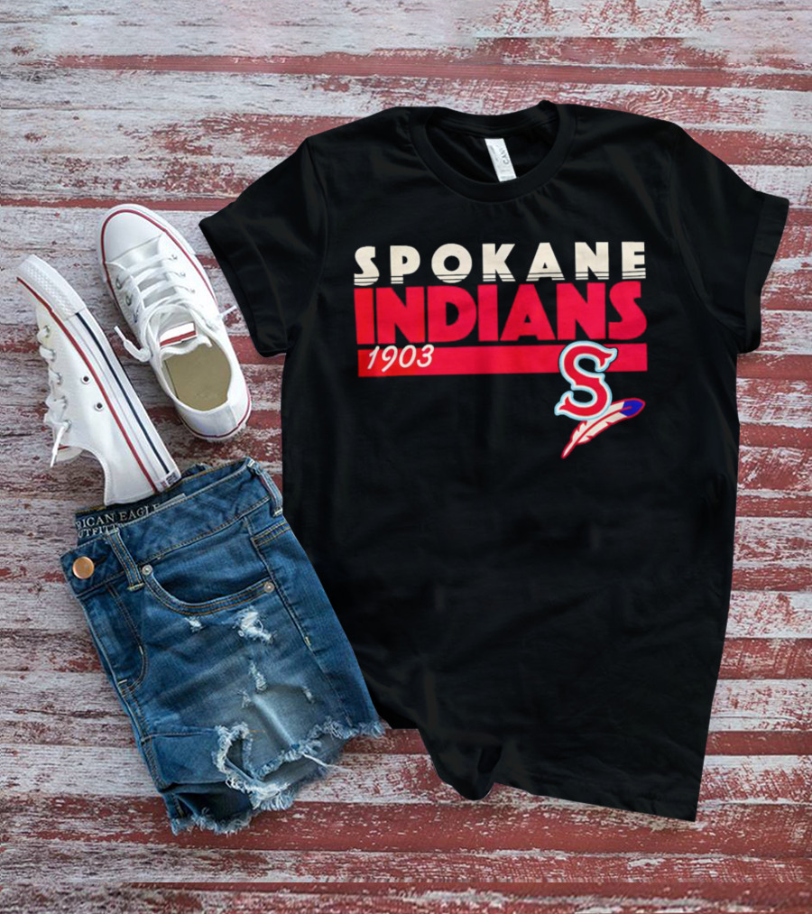 Spokane Indians 1903 S Logo Denim Pigment Dyed T-Shirt