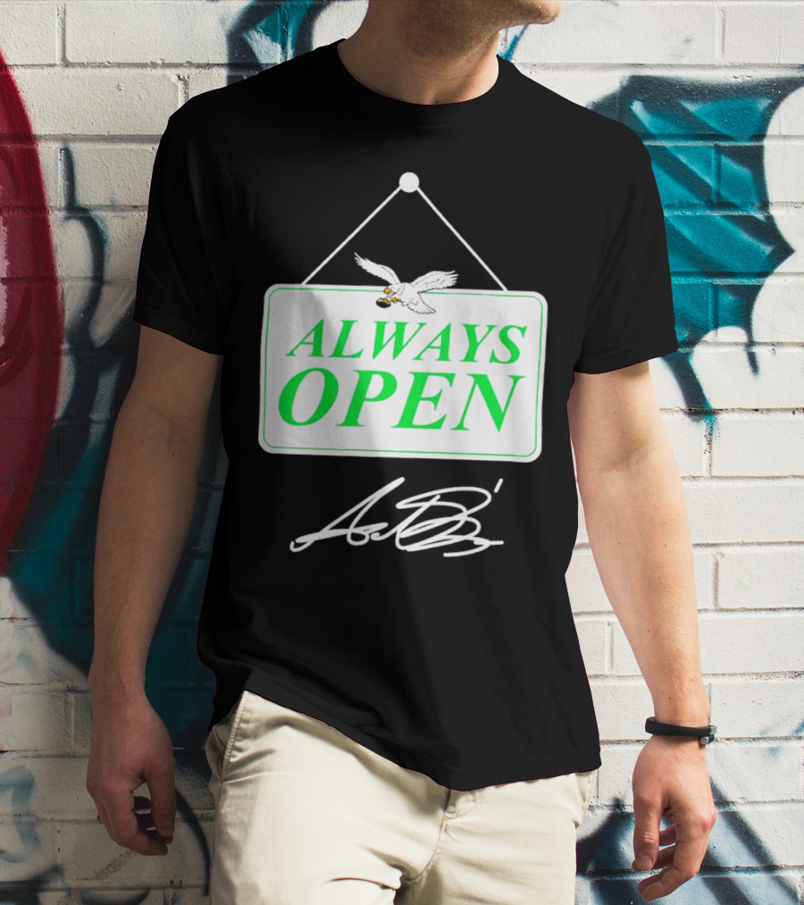 Eagles Autism Foundation Always Open Sign With Eagle And Signature T-Shirt