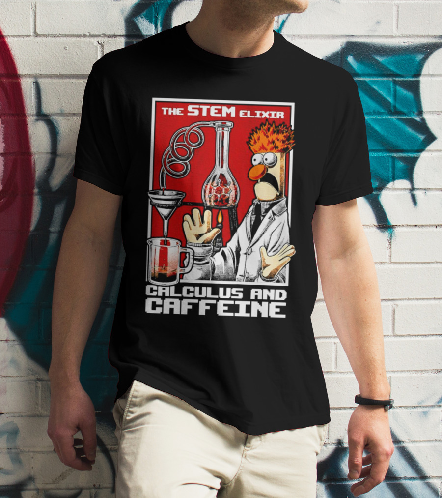 The STEM Elixir Calculus And Caffeine Beaker Character T-Shirt