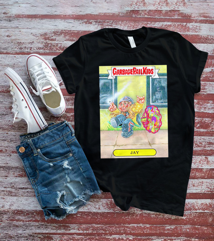 Garbage Pail Kids Jay Character Smoking Graffiti Parody Sticker T-Shirt