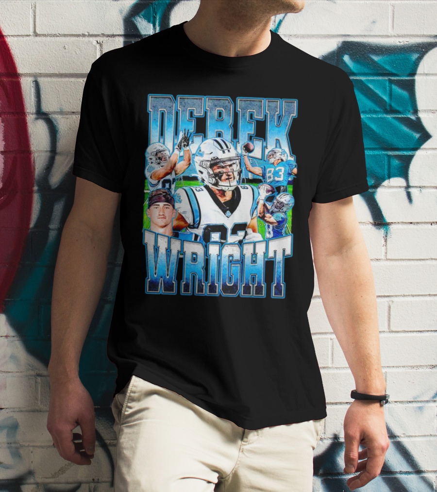 Derek Wright 83 Carolina Panthers Vintage Football T-Shirt