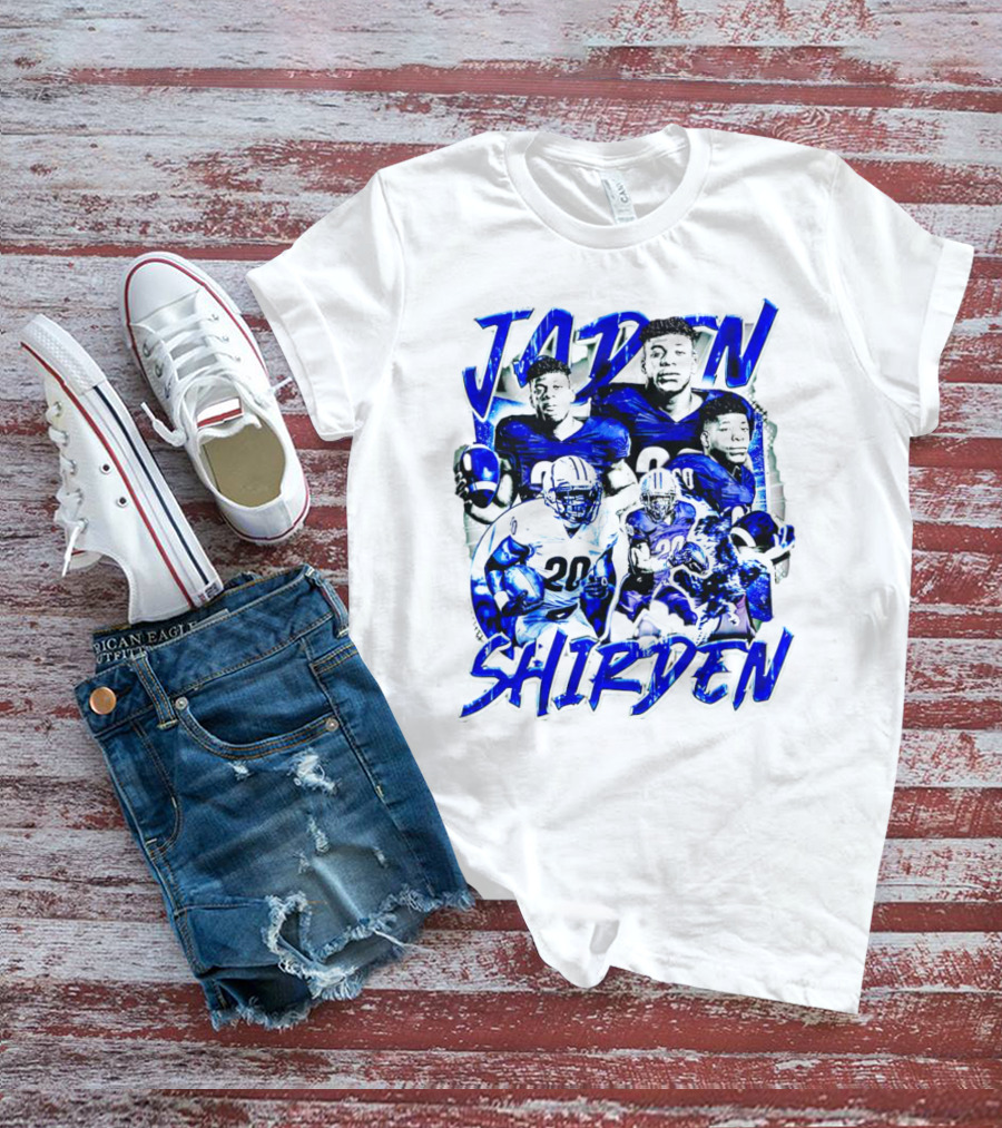 Jaden Shirden Monmouth Hawks Football Vintage Player Collage T-Shirt