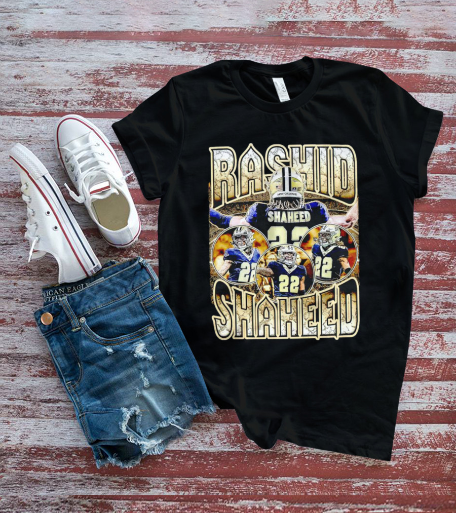 Rashid Shaheed 22 New Orleans Saints Vintage Football Collage T-Shirt