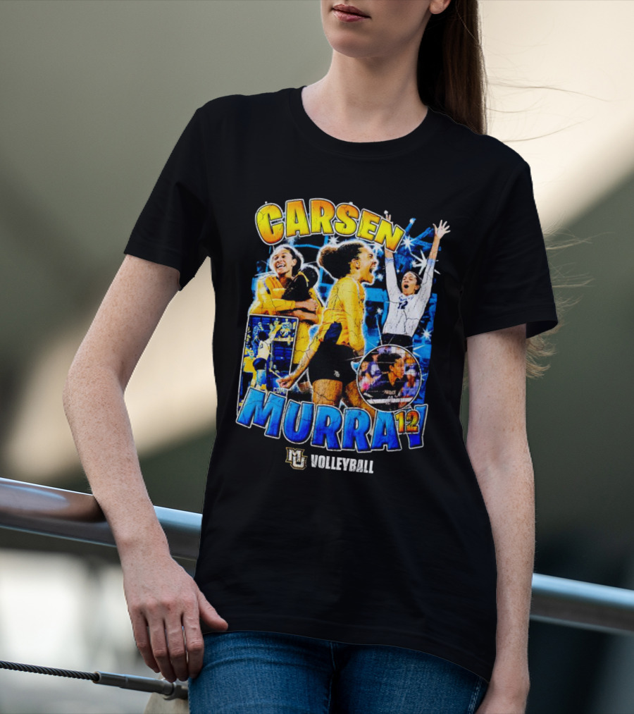 Carsen Murray 12 Marquette University Volleyball Mural T-Shirt
