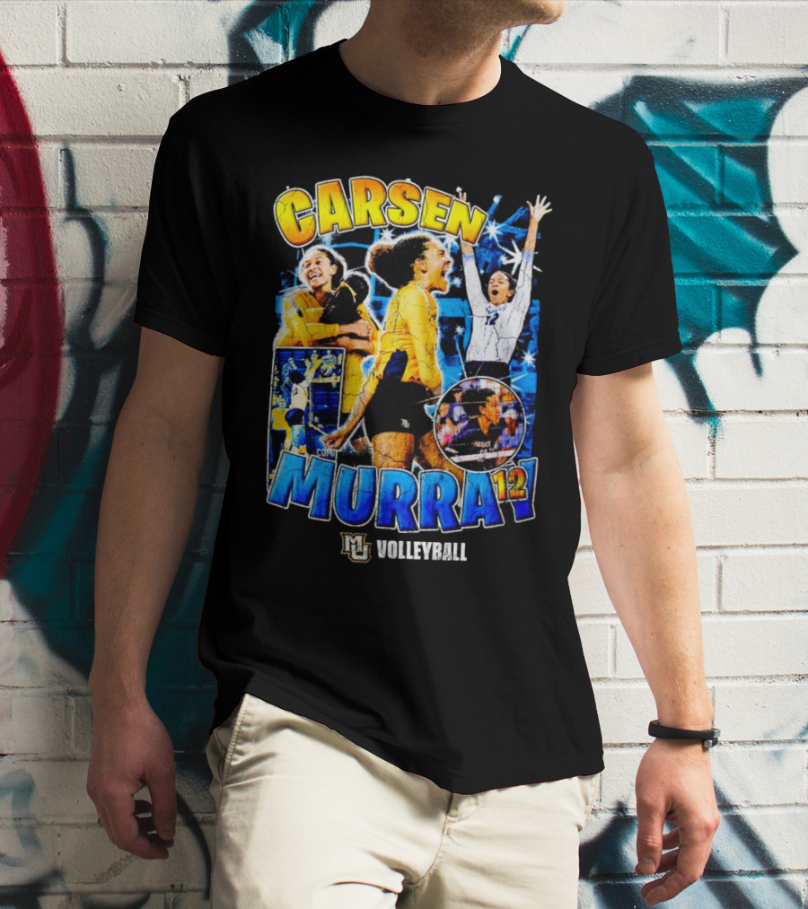 Carsen Murray 12 Marquette University Volleyball Mural T-Shirt