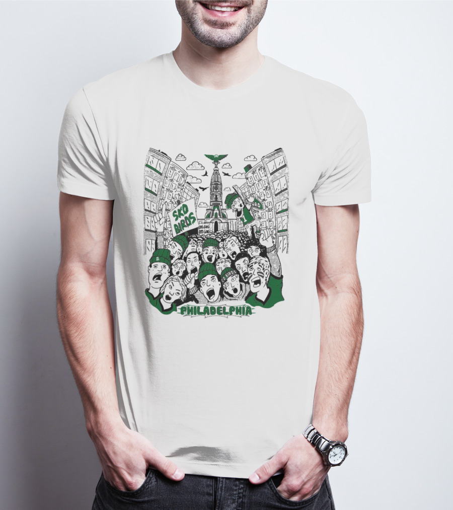 SKO Birds Philadelphia Eagles Fan City Crowd T-Shirt