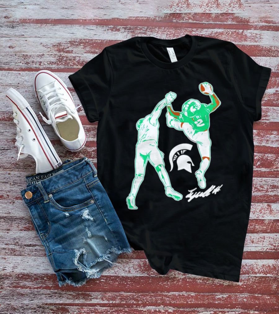 Tyrell Henry Signature Michigan State Spartans Football Catch T-Shirt
