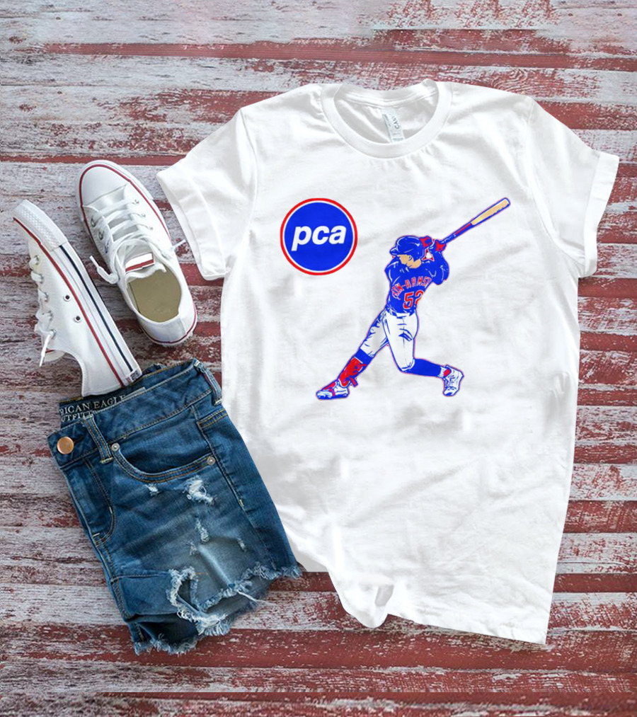 PCA Pete Crow-Armstrong Chicago Cubs Baseball Player Swinging Bat T-Shirt