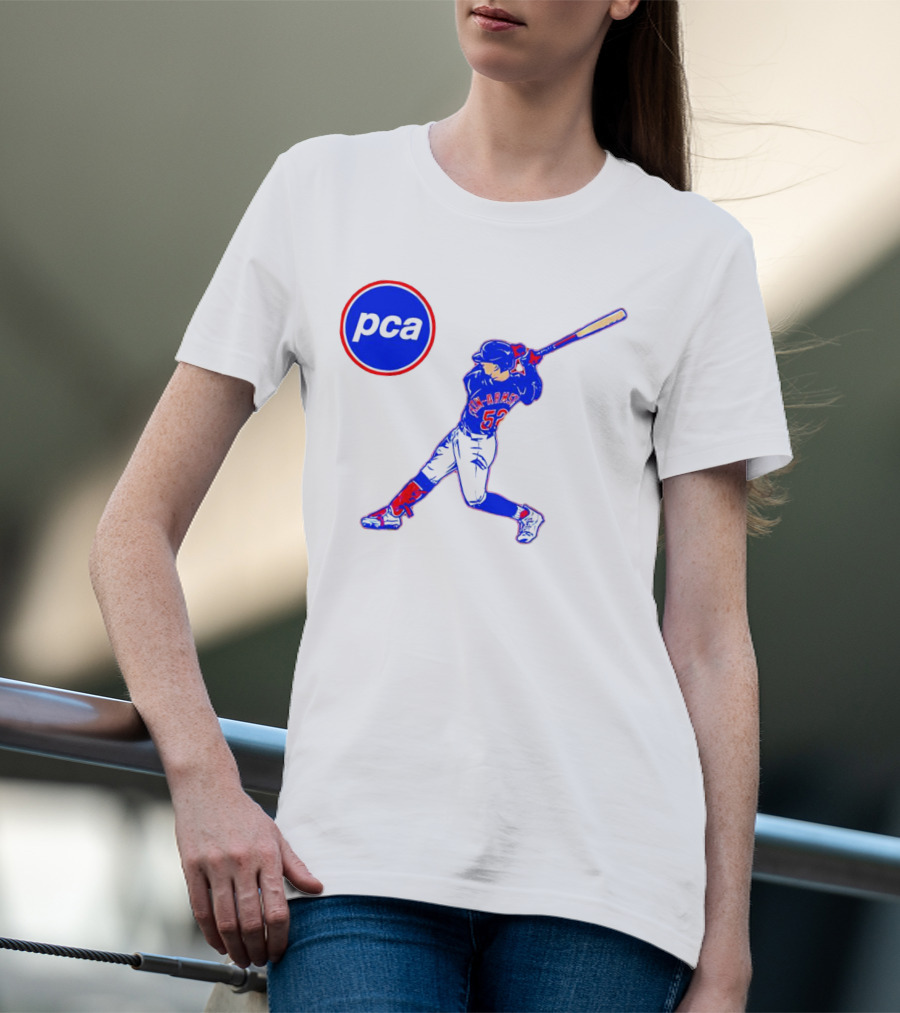 PCA Pete Crow-Armstrong Chicago Cubs Baseball Player Swinging Bat T-Shirt