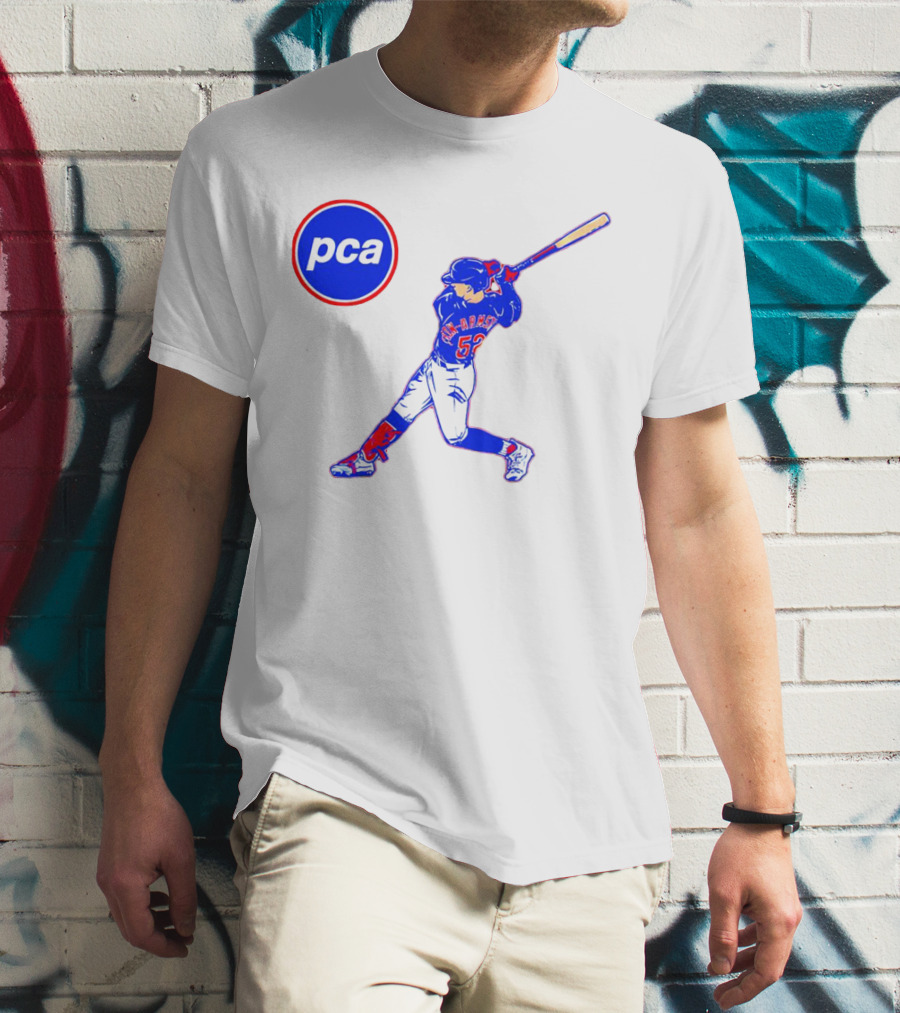 PCA Pete Crow-Armstrong Chicago Cubs Baseball Player Swinging Bat T-Shirt