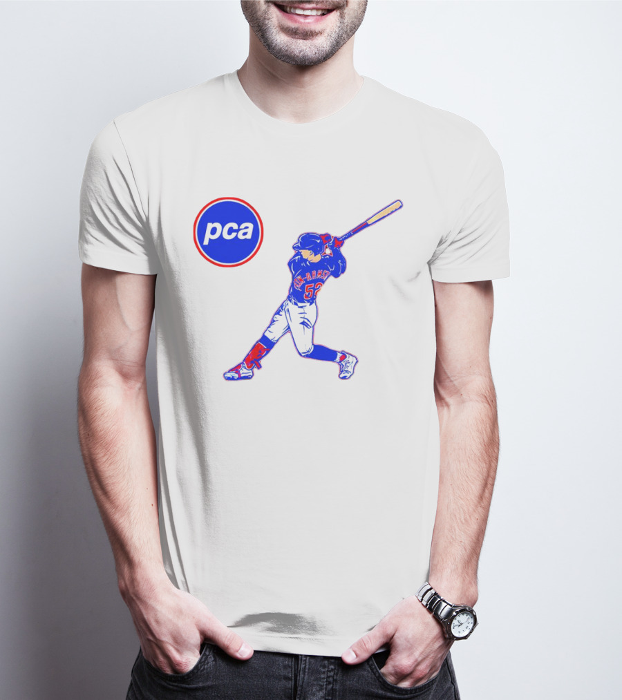PCA Pete Crow-Armstrong Chicago Cubs Baseball Player Swinging Bat T-Shirt
