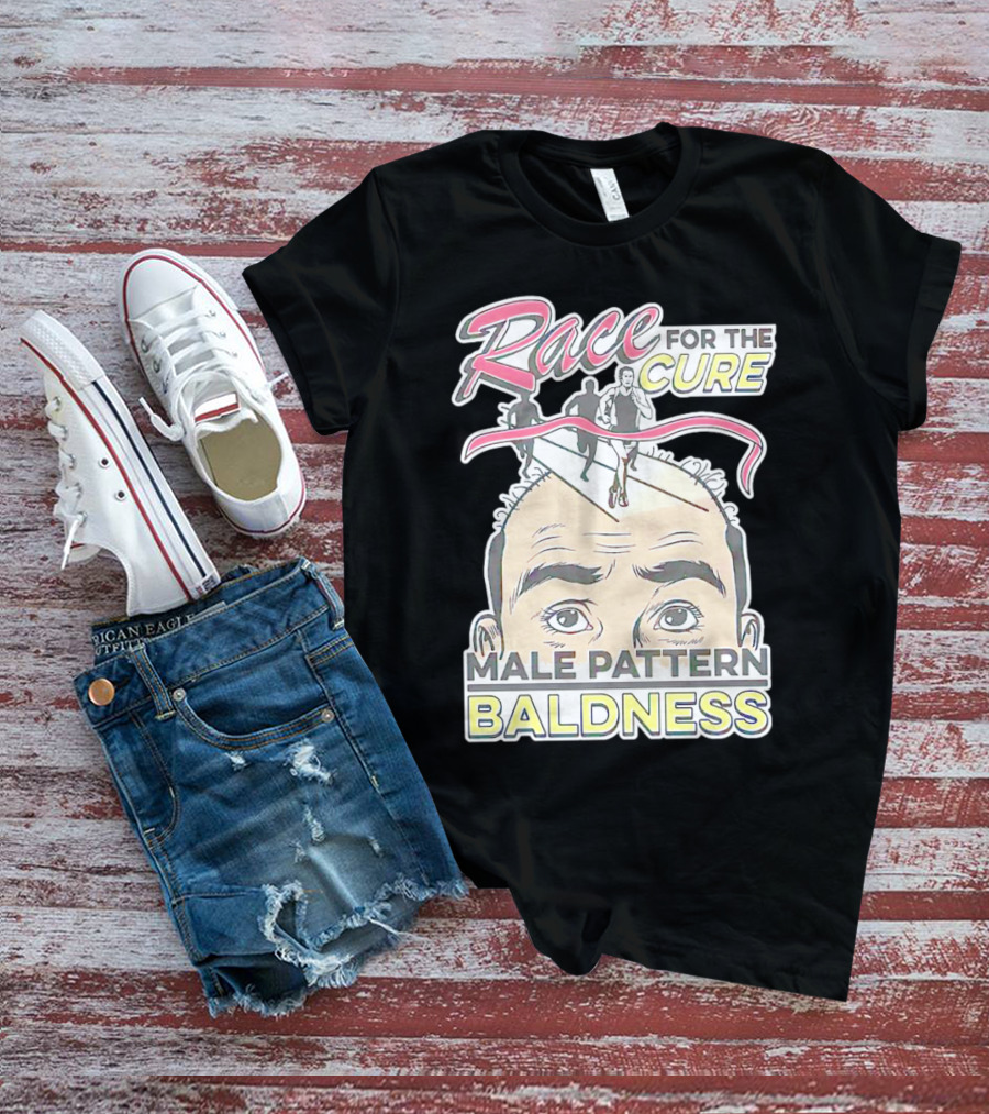 Race For The Cure Male Pattern Baldness Bald Head Runners T-Shirt