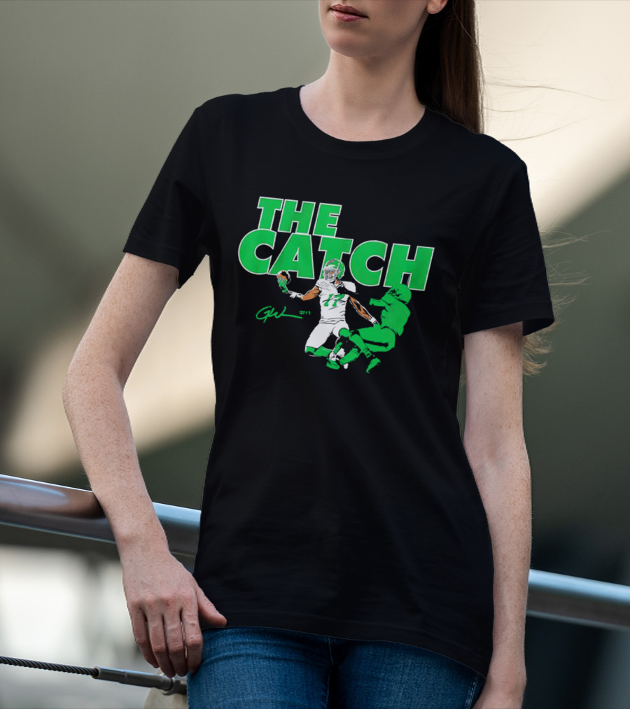 The Catch Garrett Wilson New York Jets Signature GW 17 T-Shirt