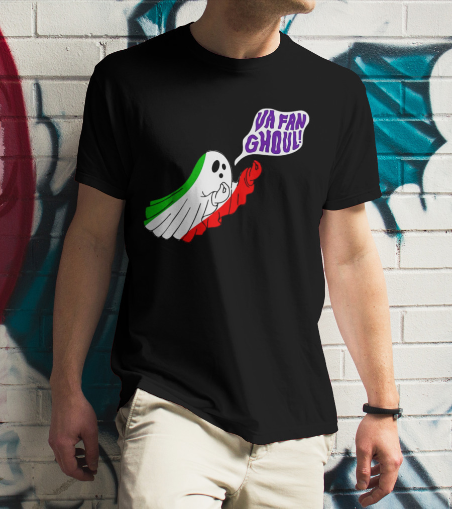 Va Fan Ghoul Ghost With Italian Flag Colors Halloween T-Shirt