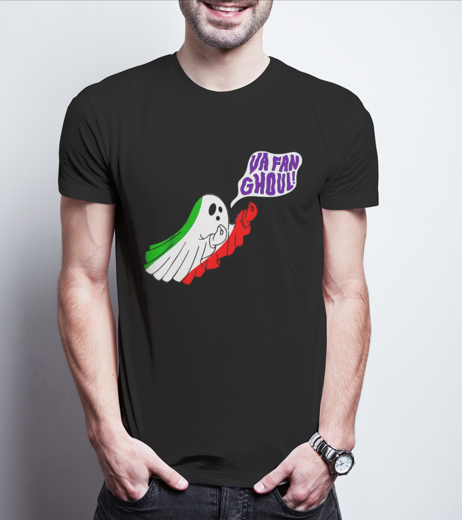 Va Fan Ghoul Ghost With Italian Flag Colors Halloween T-Shirt