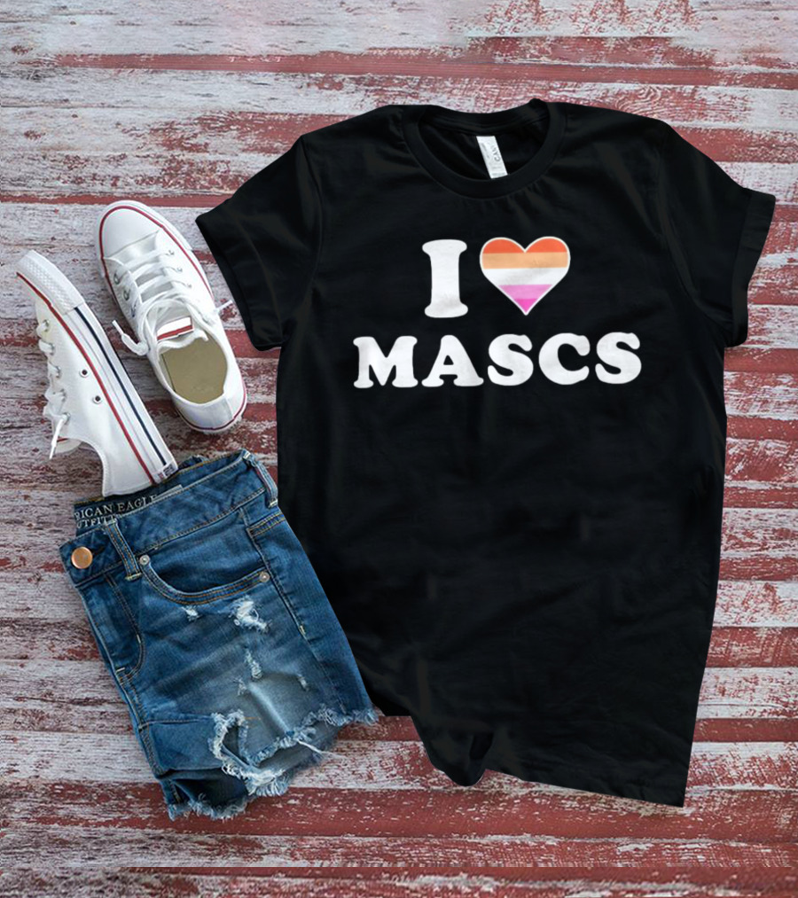 I Heart Mascs Lesbian Pride Colors T-Shirt