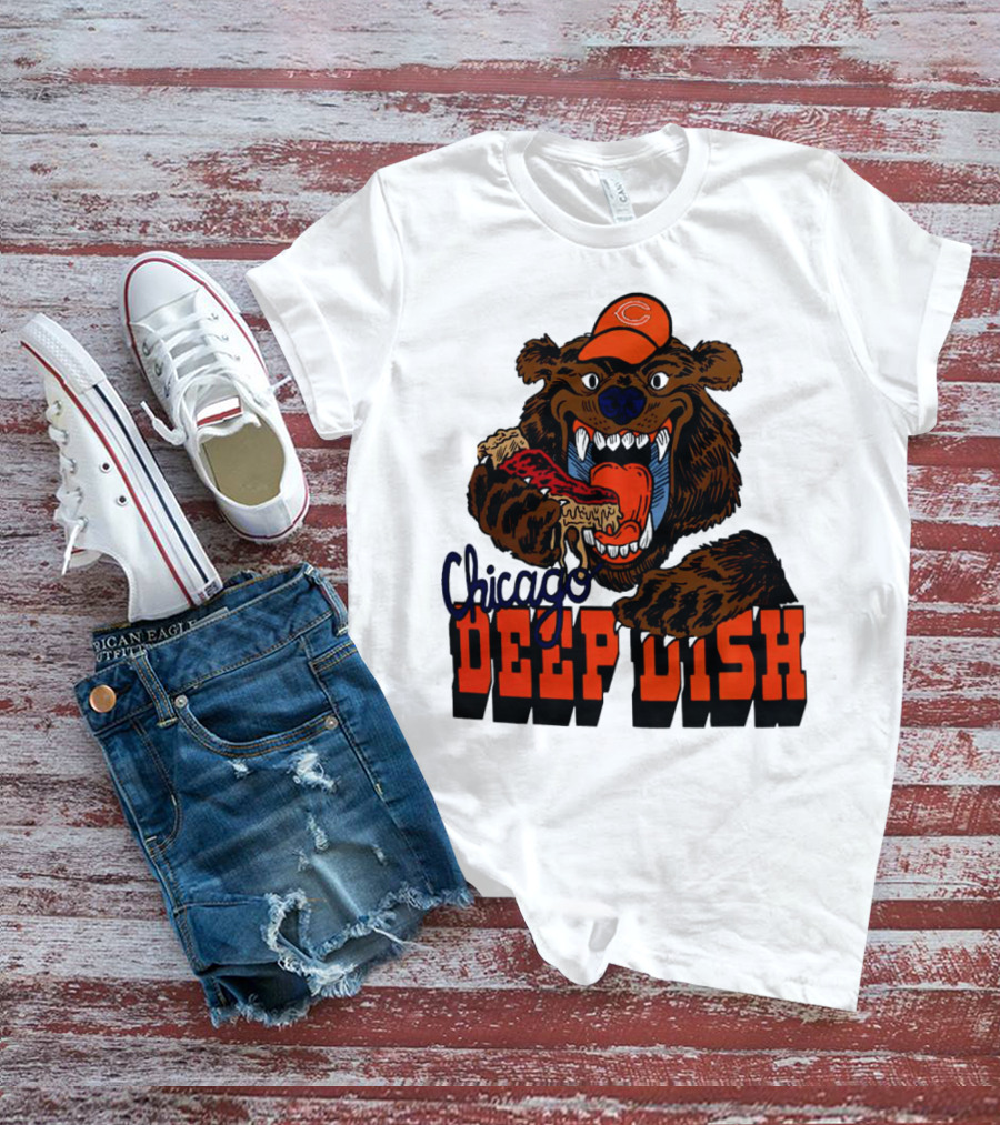 Chicago Bears Deep Dish Pizza Bear T-Shirt