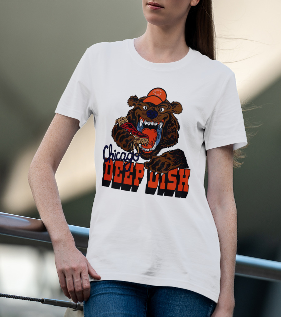 Chicago Bears Deep Dish Pizza Bear T-Shirt
