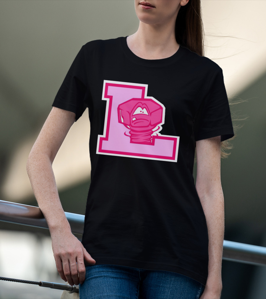 Lansing Lugnuts Pink L Logo Retro T-Shirt