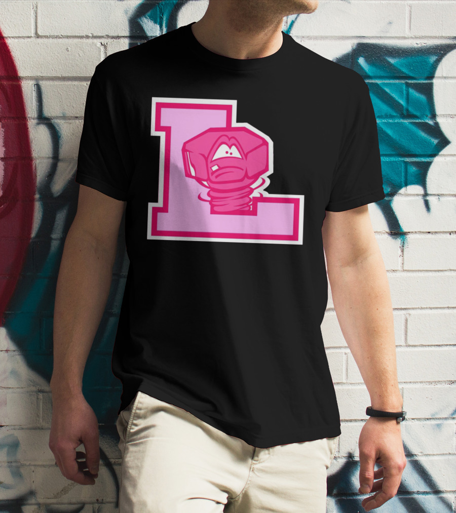 Lansing Lugnuts Pink L Logo Retro T-Shirt