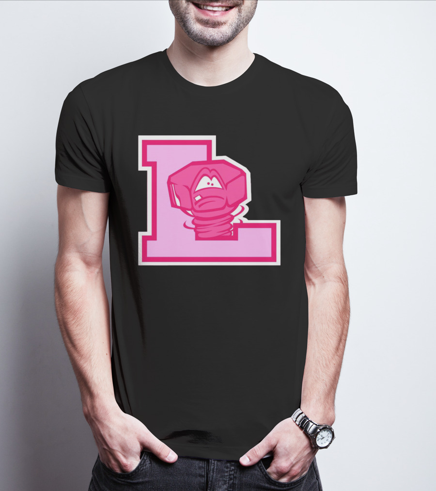 Lansing Lugnuts Pink L Logo Retro T-Shirt
