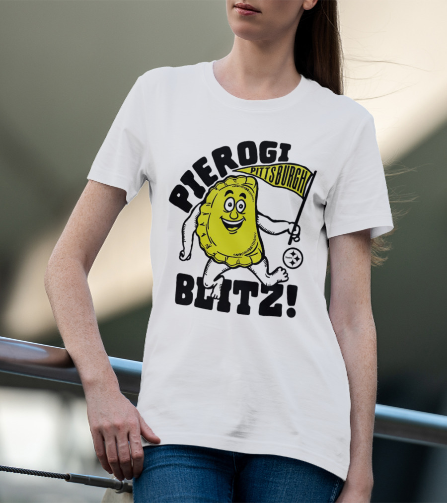 Pittsburgh Pierogi Blitz Steelers Flag T-Shirt