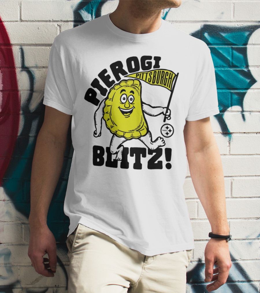 Pittsburgh Pierogi Blitz Steelers Flag T-Shirt