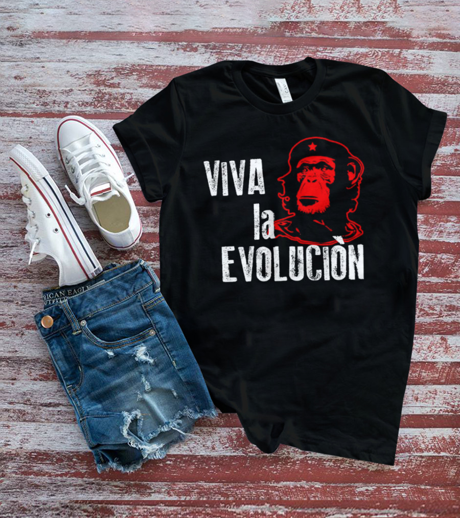 Viva La Evolucion Che Guevara Monkey Red Star T-Shirt