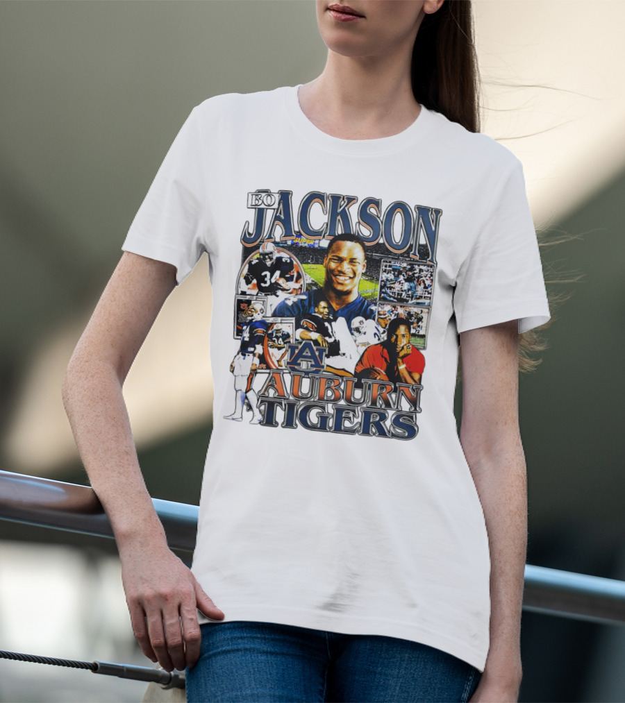 Bo Jackson Auburn Tigers #34 Sports Collage T-Shirt