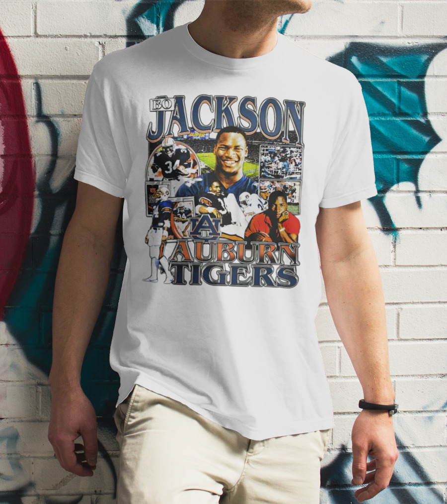 Bo Jackson Auburn Tigers #34 Sports Collage T-Shirt