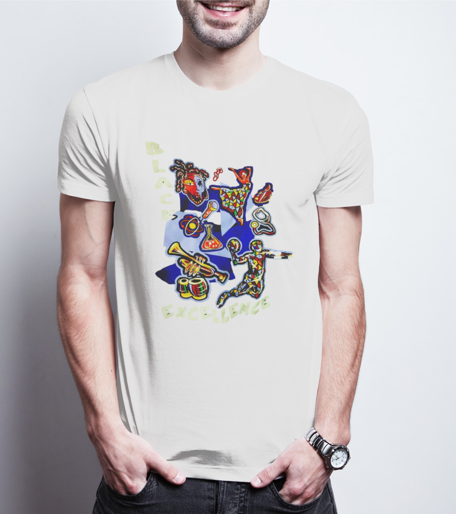 BLACK EXCELLENCE AFRICAN AMERICAN CULTURE MUSIC SPORTS ART SCIENCE ICONS T-Shirt